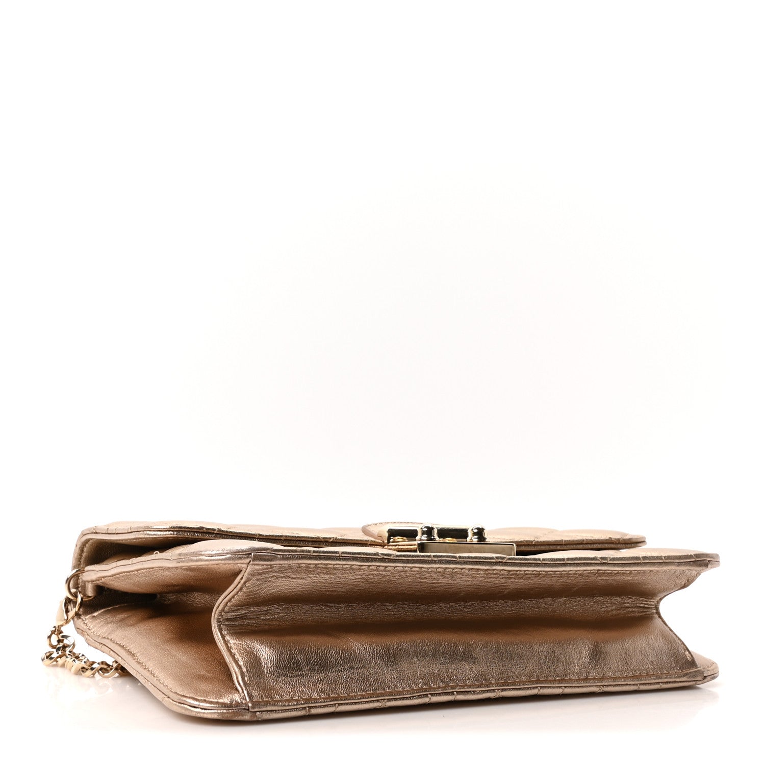 Christian Dior Metallic Lambskin Cannage Miss Dior Promenade Pouch Gold 4 of 10