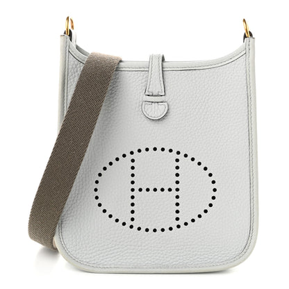 Hermes Taurillon Clemence Evelyne TPM Bleu Pale Gris Etain 1 of 11