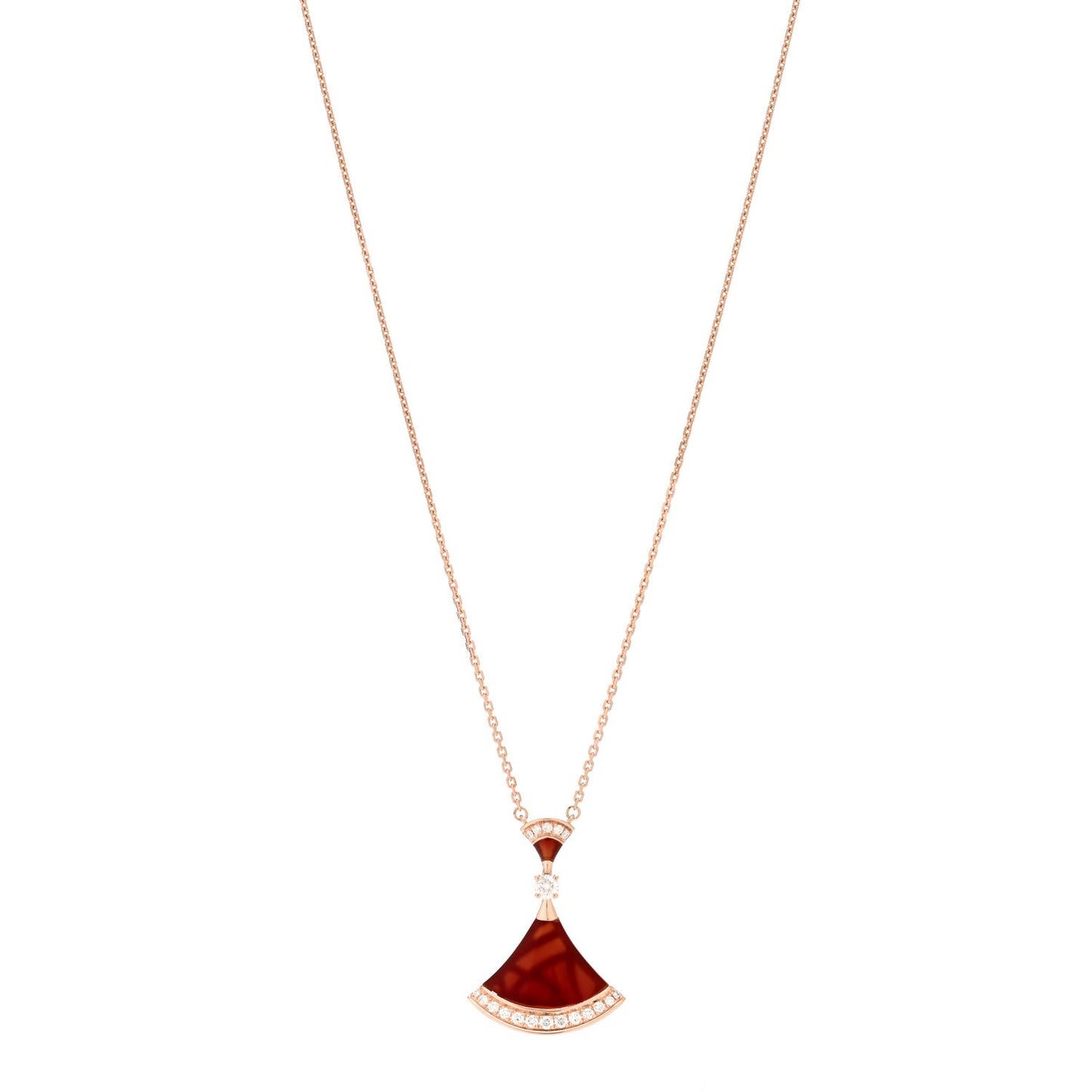 18K Rose Gold Diamond Carnelian Large Divas' Dream Pendant Necklace