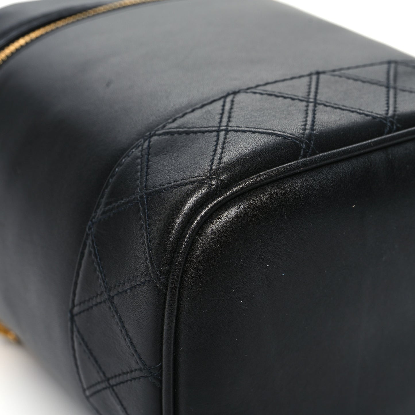 Lambskin Vanity Cosmetic Case Black