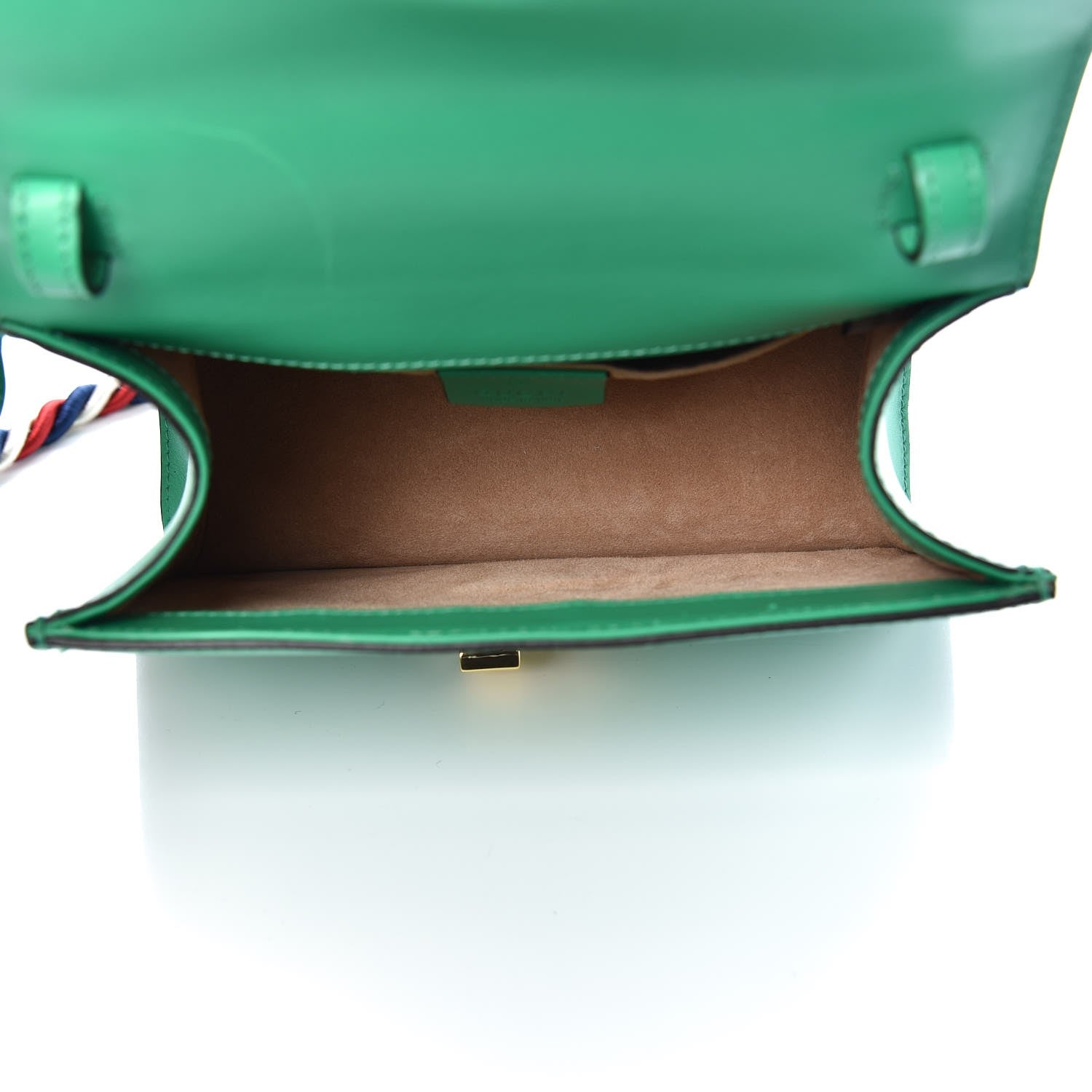 Gucci Vitello Fontanella Web Mini Sylvie Top Handle Bag Synthetic Green Garden 5 of 10
