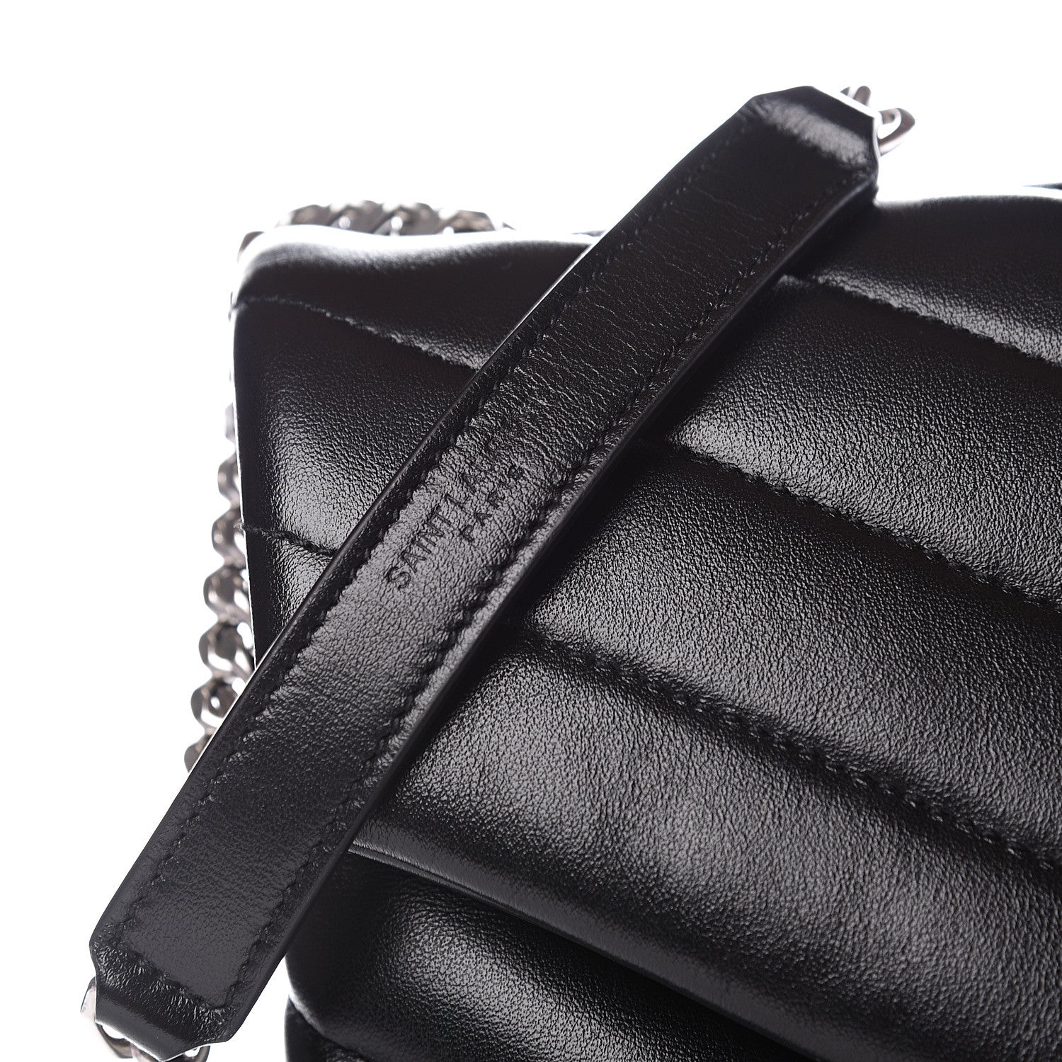 Saint Laurent Calfskin Y Quilted Monogram Medium Loulou Chain Satchel Black 12 of 13