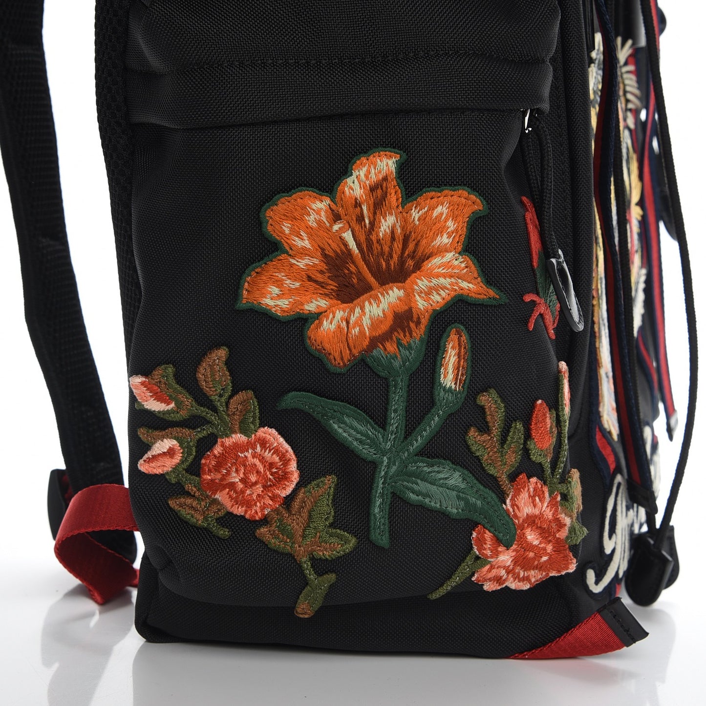 Techno Canvas Web L'Aveugle Par Amour Embroidered Double Buckle Backpack Black