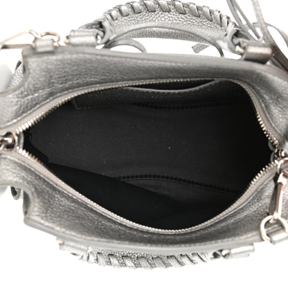 Balenciaga Metallic Grained Calfskin Neo Classic Silver Hardware Mini City Silver 5 of 15