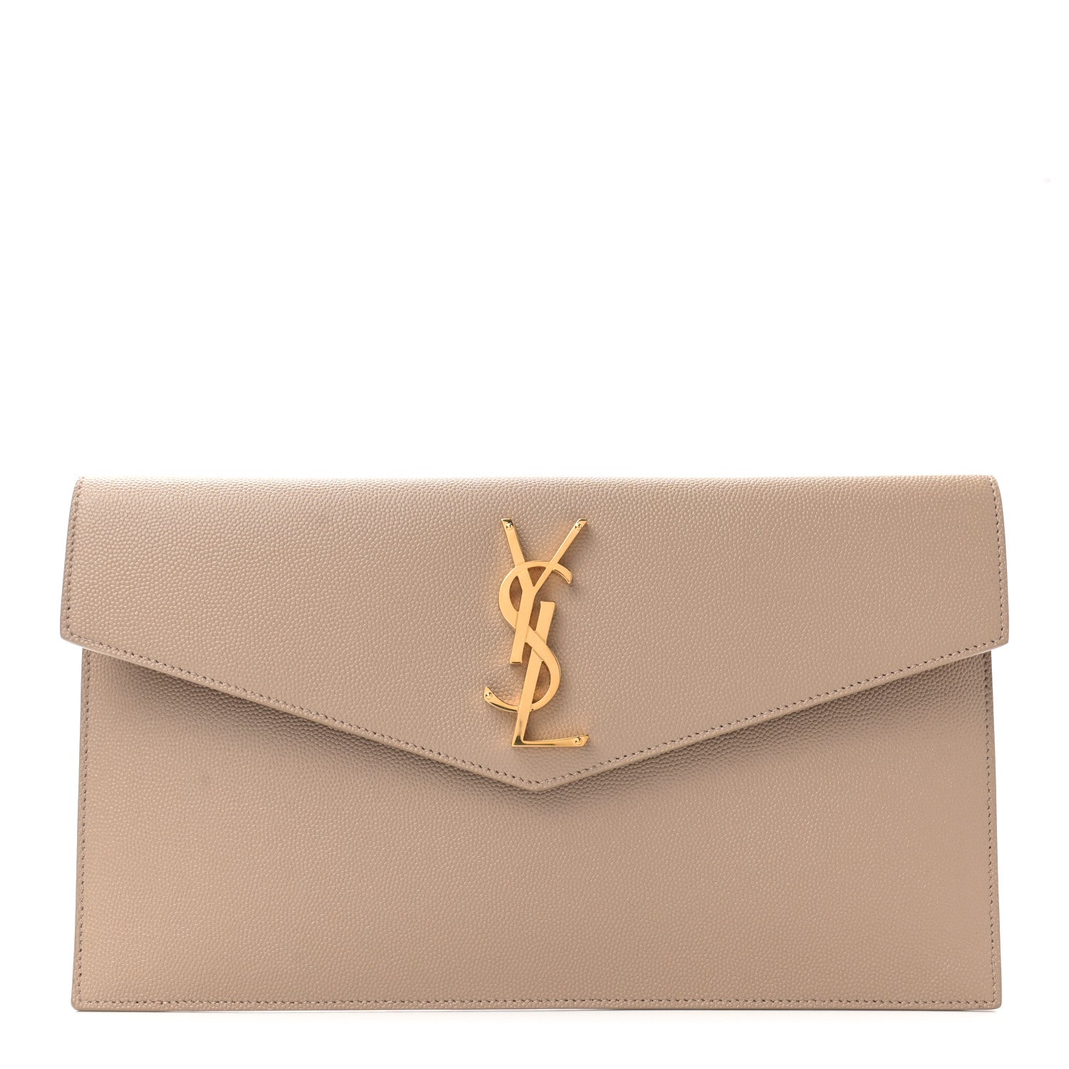 Saint Laurent Grain De Poudre Uptown Pouch Dark Beige 1 of 7