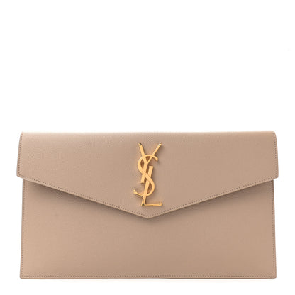 Saint Laurent Grain De Poudre Uptown Pouch Dark Beige 1 of 7