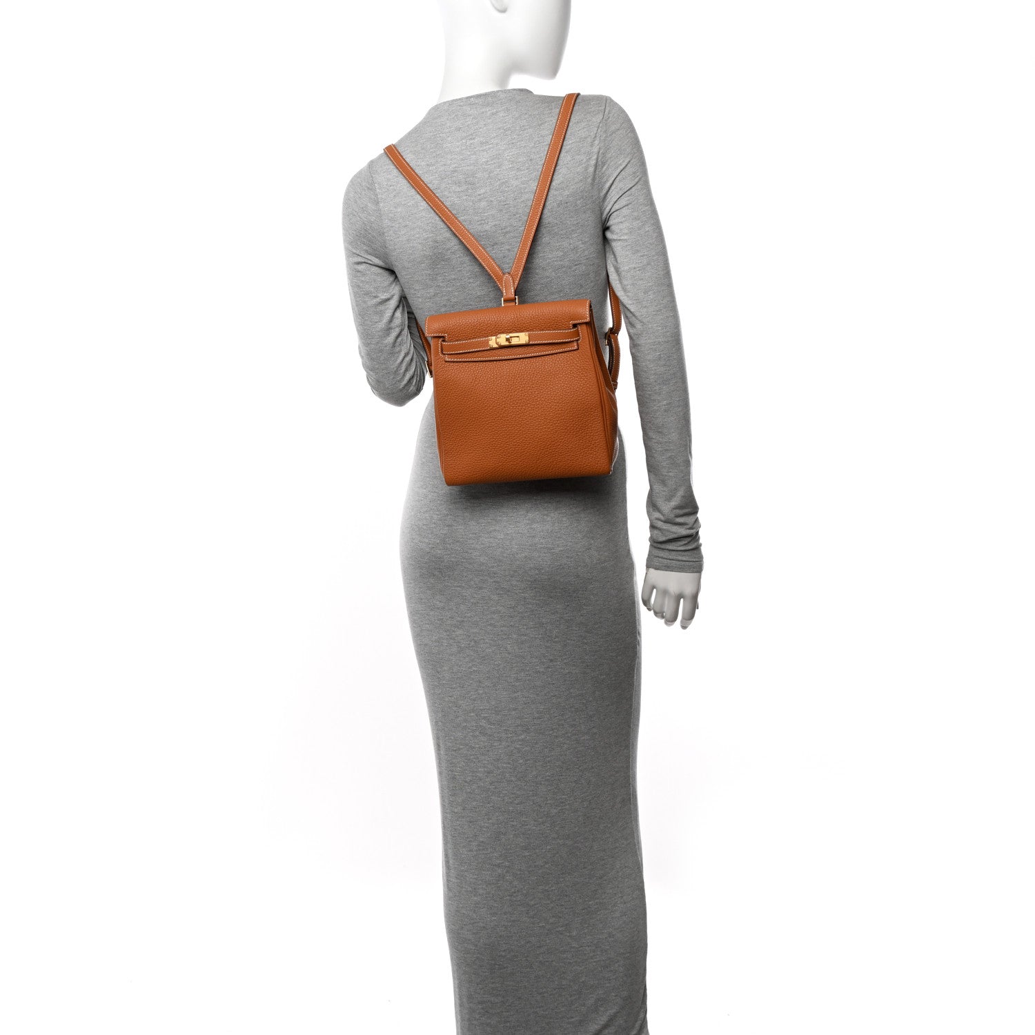 Hermes Taurillon Clemence Kelly Ado Backpack Toffee 3 of 11