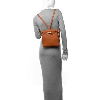 Hermes Taurillon Clemence Kelly Ado Backpack Toffee 3 of 11