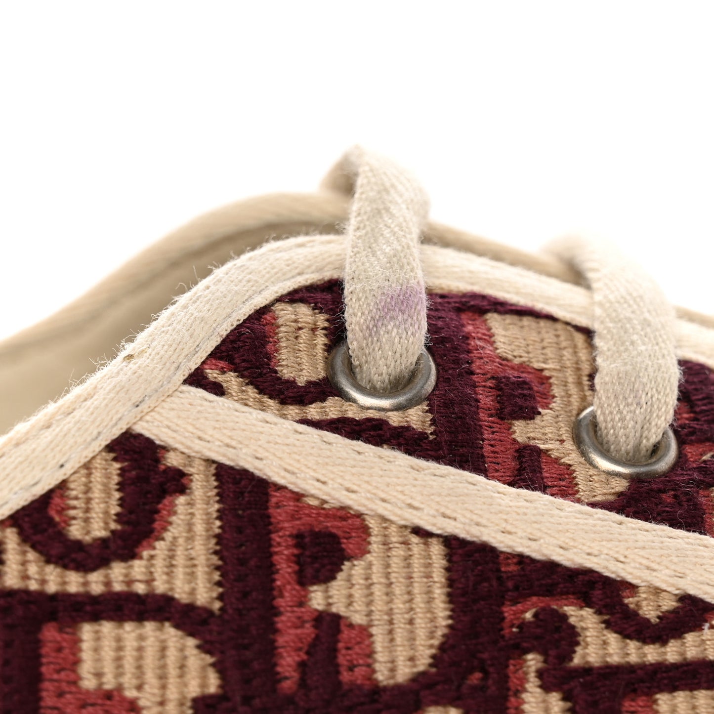Canvas Oblique Walk'N'Dior Low Top Sneakers 38.5 Deep Amaranth
