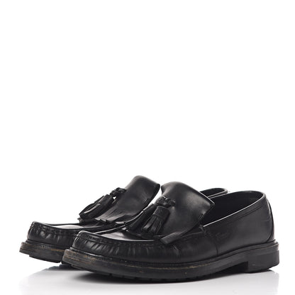 Gucci Calfskin Mens Tassel Fringe Loafers 7.5 Black 3 of 21