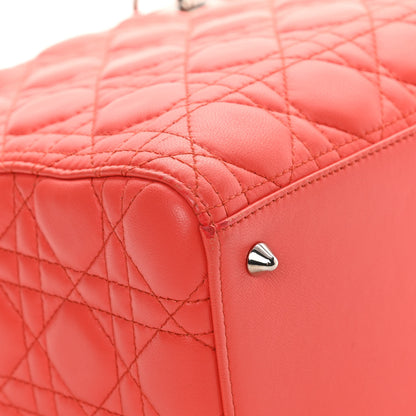 Christian Dior Lambskin Cannage Medium Lady Dior Coral 11 of 13