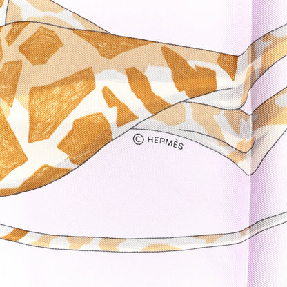 Hermes Silk Story Scarf 90 Rose Nacre Bleu Beige 3 of 5