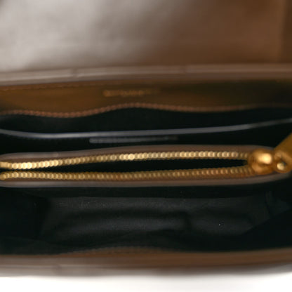 Saint Laurent Calfskin Y Quilted Monogram Small Loulou Chain Satchel Soil Brown 5 of 9