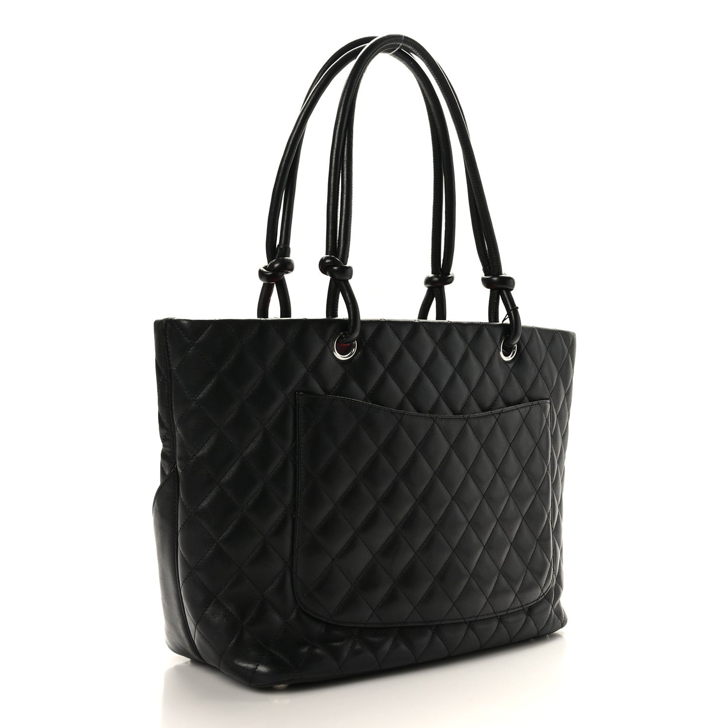 Calfskin Quilted Large Cambon Tote Black