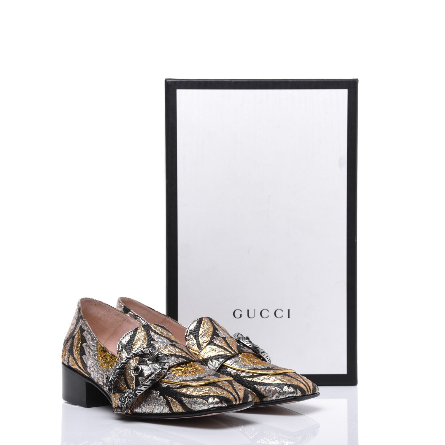 Gucci Brocade Floral Jacquard Dionysus Loafers 35.5 Black 19 of 19