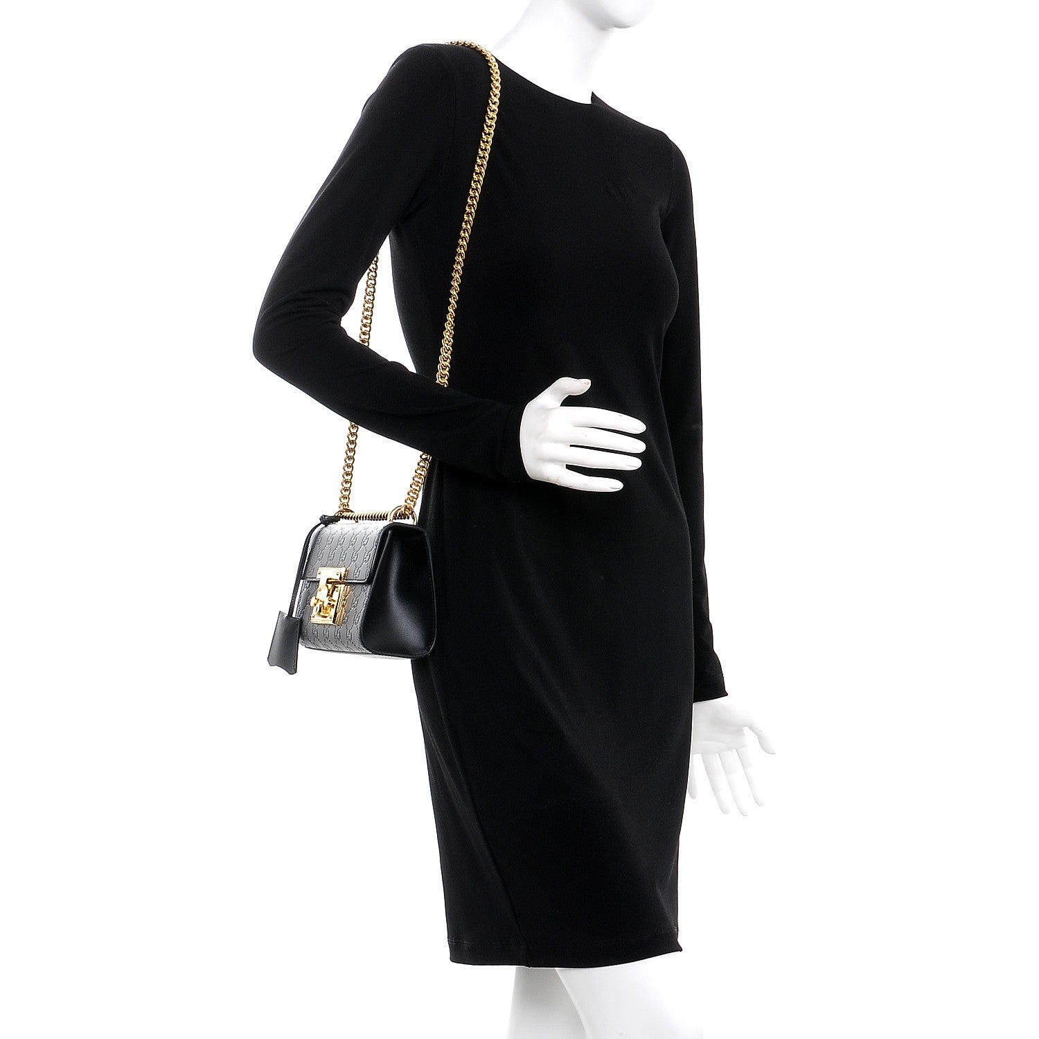 Gucci Guccissima Small Padlock Shoulder Bag Black 2 of 9