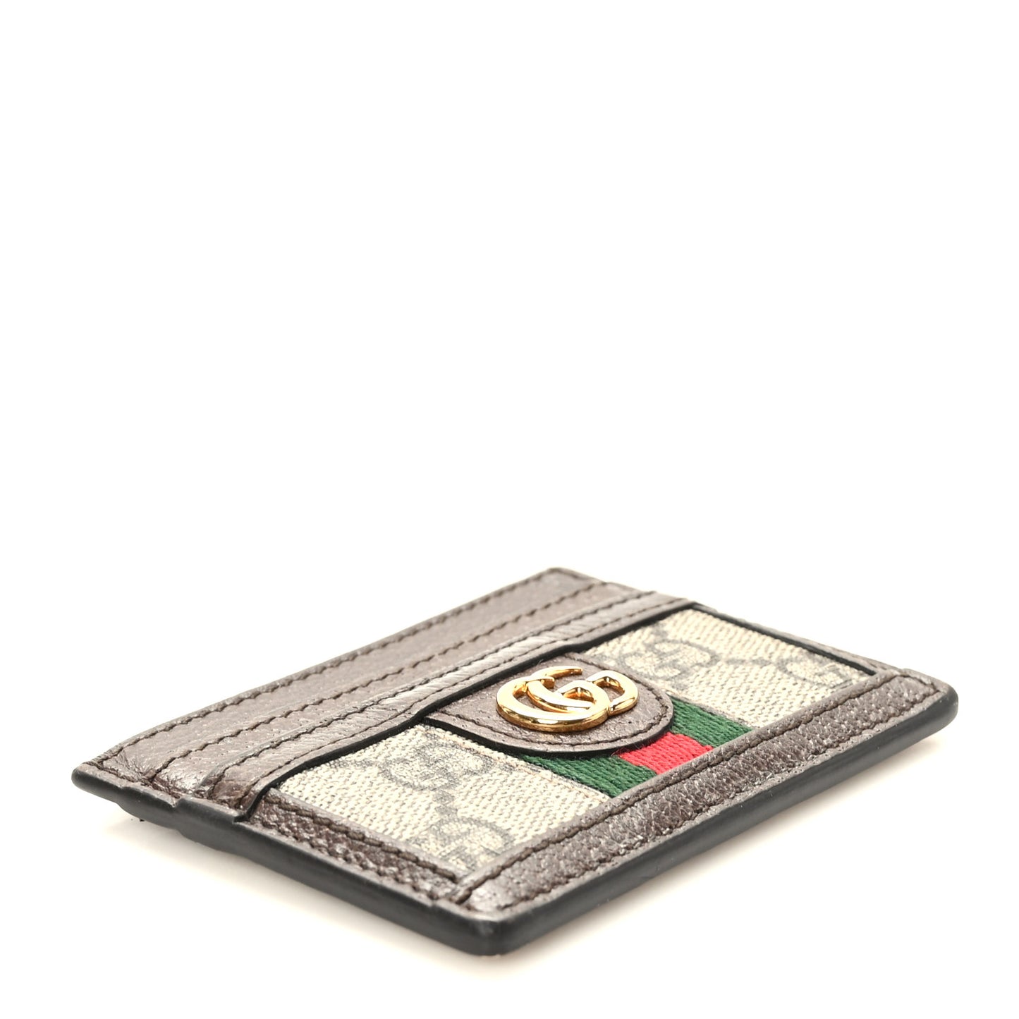 GG Supreme Monogram Ophidia Card Holder Brown