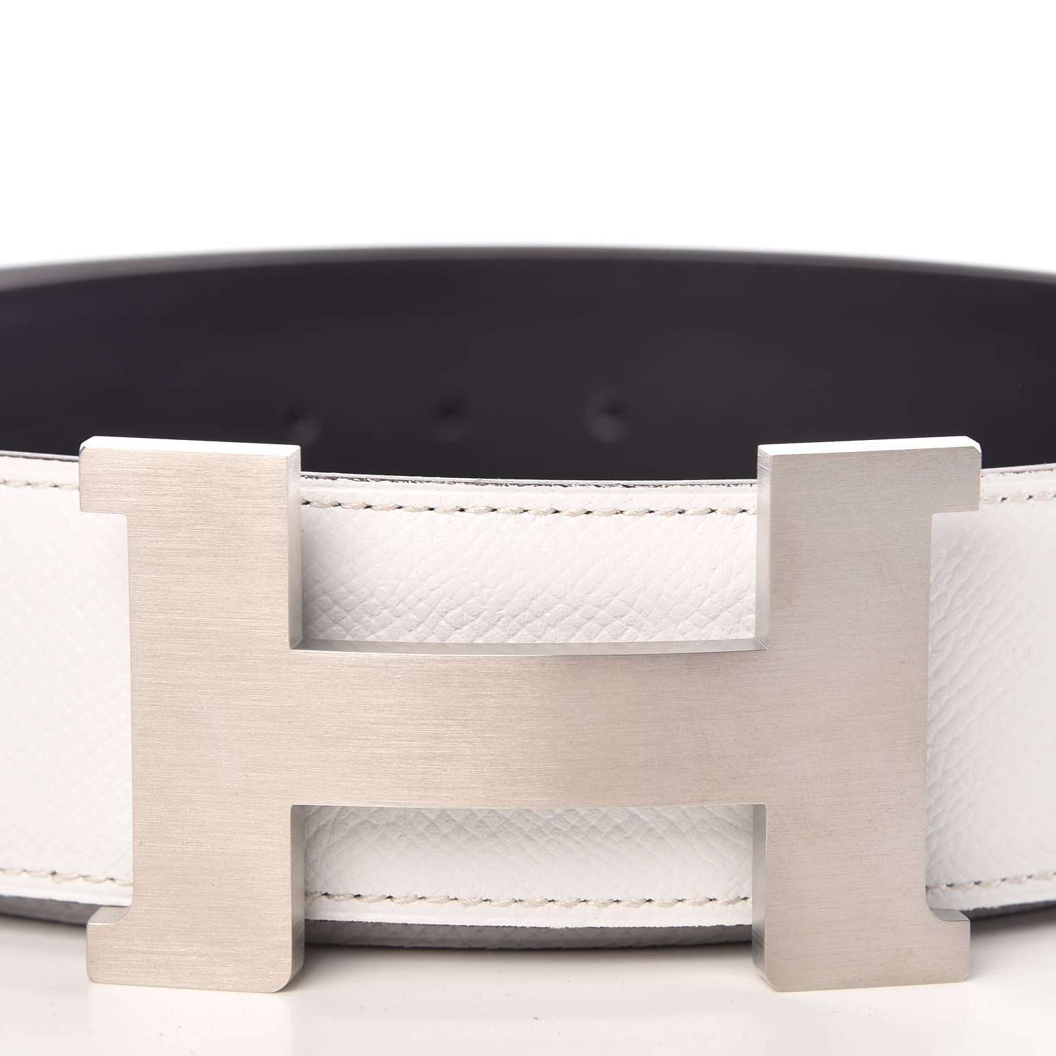 Hermes Chamonix Epsom 42mm Constance 2 Belt 90 Black White 7 of 8