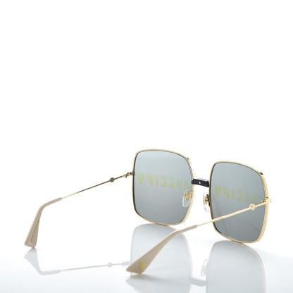 Gucci Metal Rectangular Guccify Frame Sunglasses GG0414S Gold 4 of 8