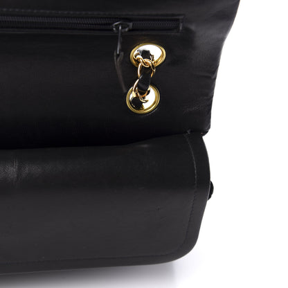 Chanel Lambskin Quilted Medium Double Flap Black 10 of 12