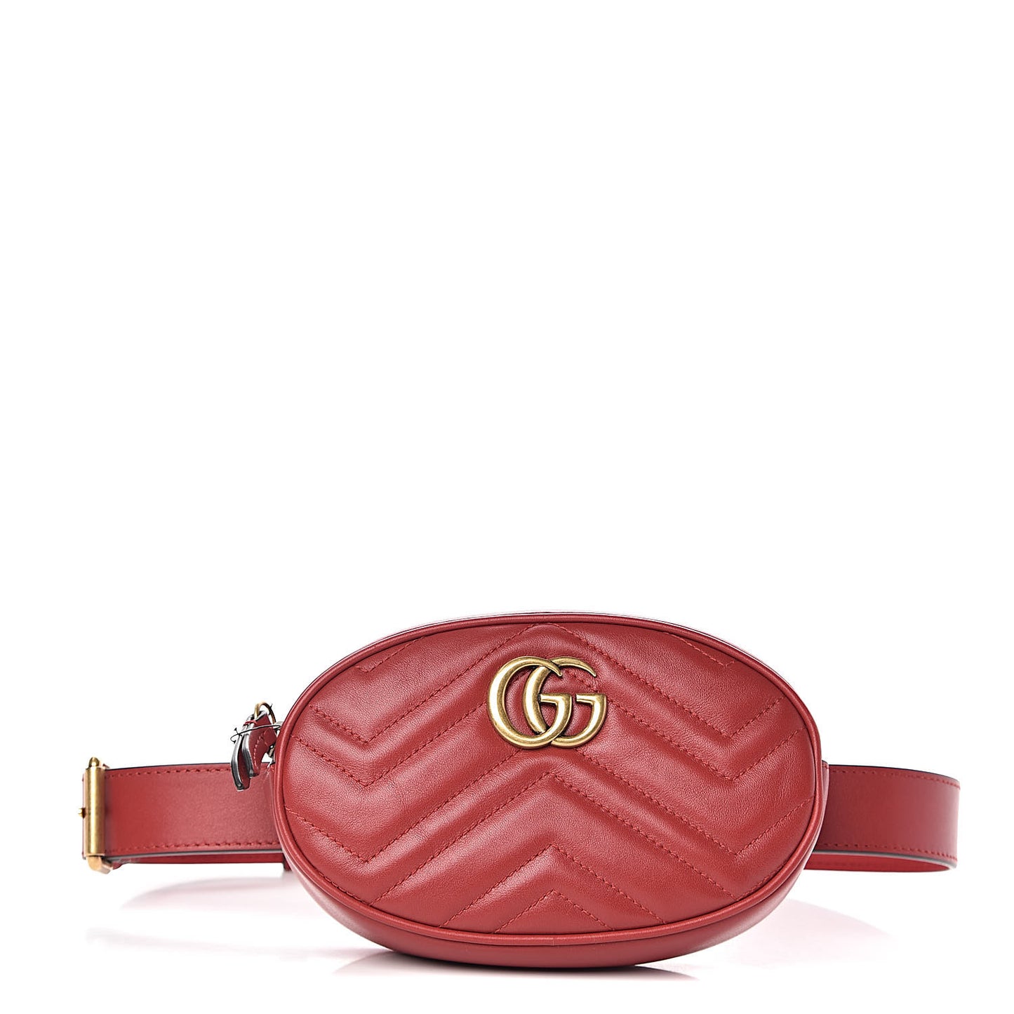 Calfskin Matelasse GG Marmont Belt Bag 85 34 Hibiscus Red