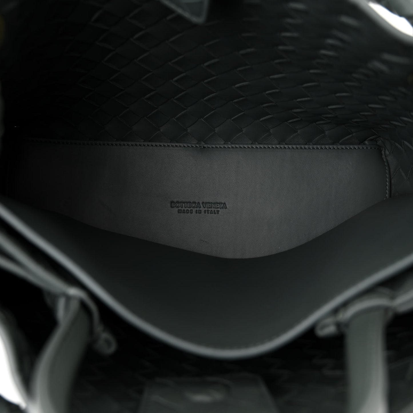 Nappa Intrecciato Medium Andiamo Shoulder Bag Slate