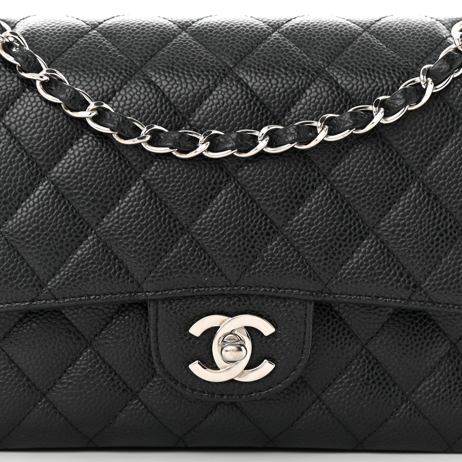 Chanel Caviar Quilted Medium Double Flap Black 8 of 12