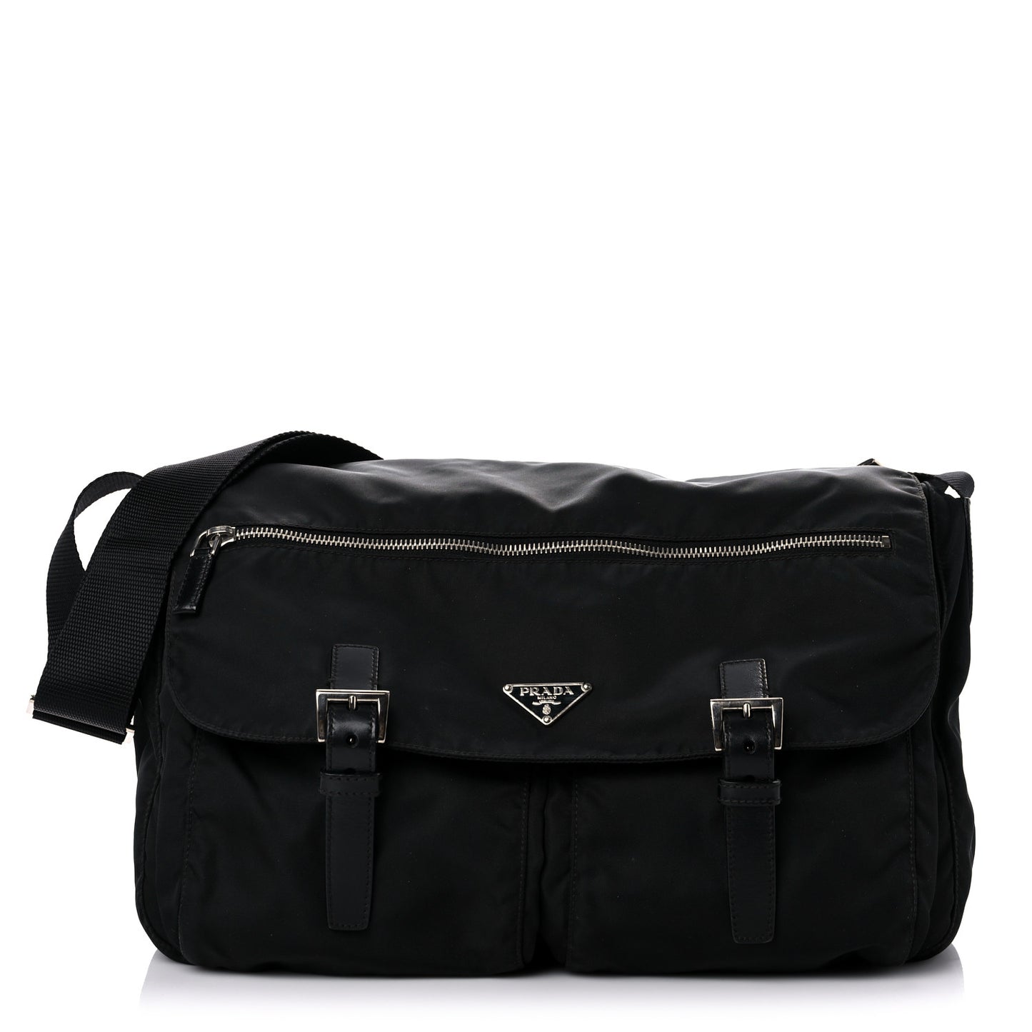 Nylon Vela Messenger Bag Black
