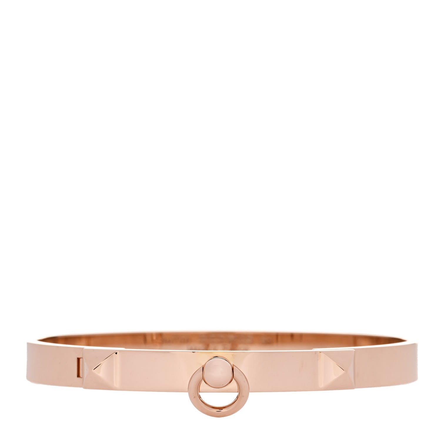 Hermes 18K Rose Gold PM Collier De Chien Bracelet SH 1 of 4