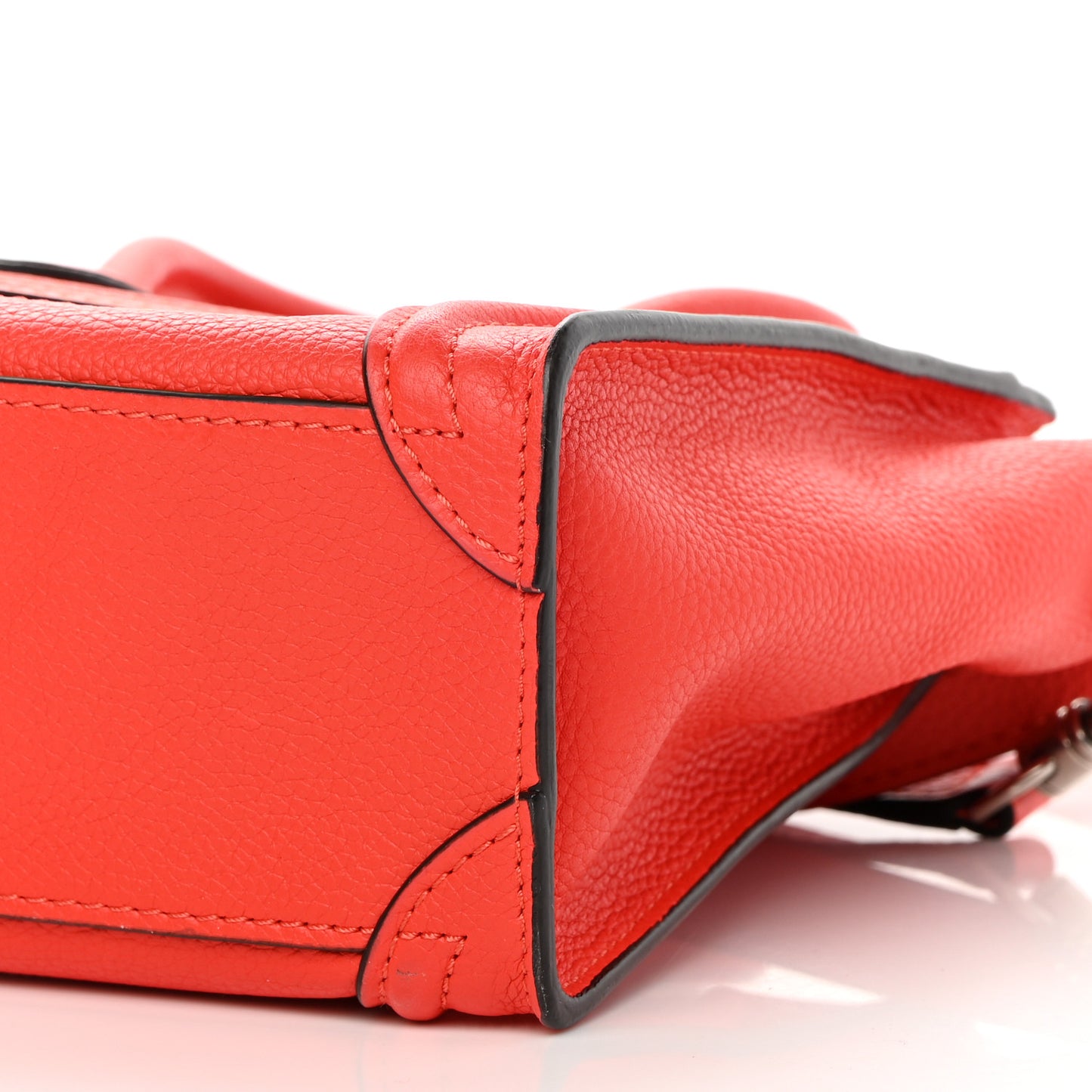 Drummed Calfskin Nano Luggage Coquelicot