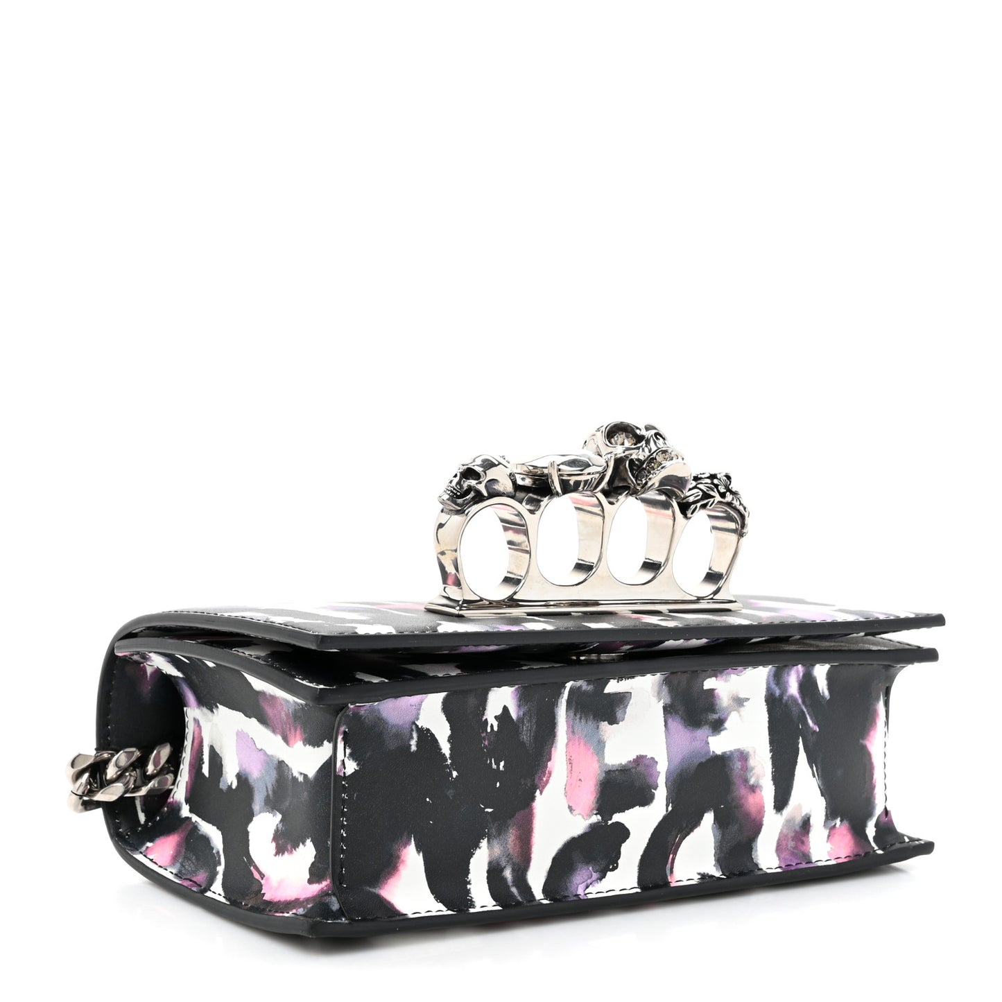 Nappa Grafitti Mini Jeweled Knuckle Satchel Multicolor