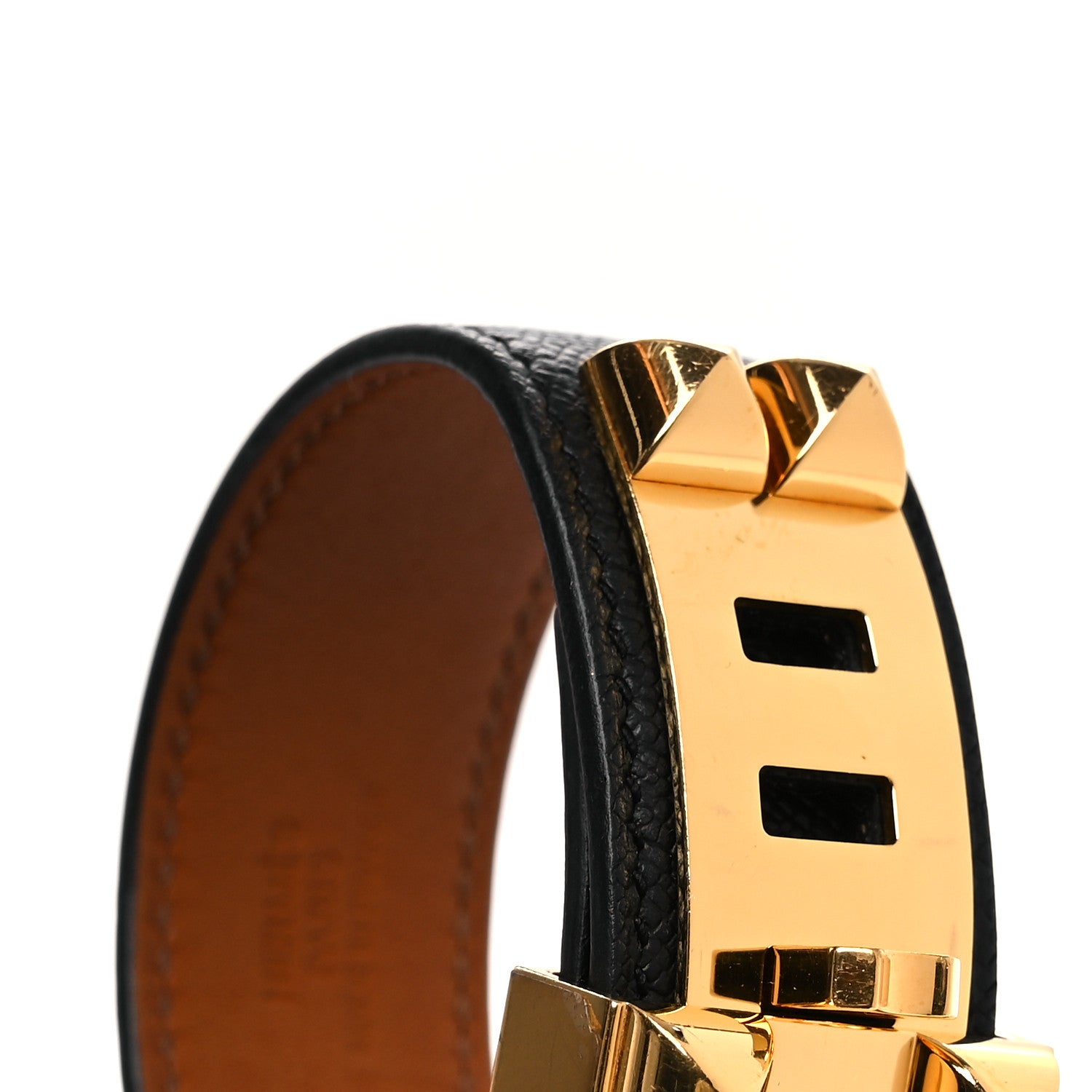 Hermes Madame Calfskin Collier de Chien CDC 24 Bracelet T2 Black 6 of 7