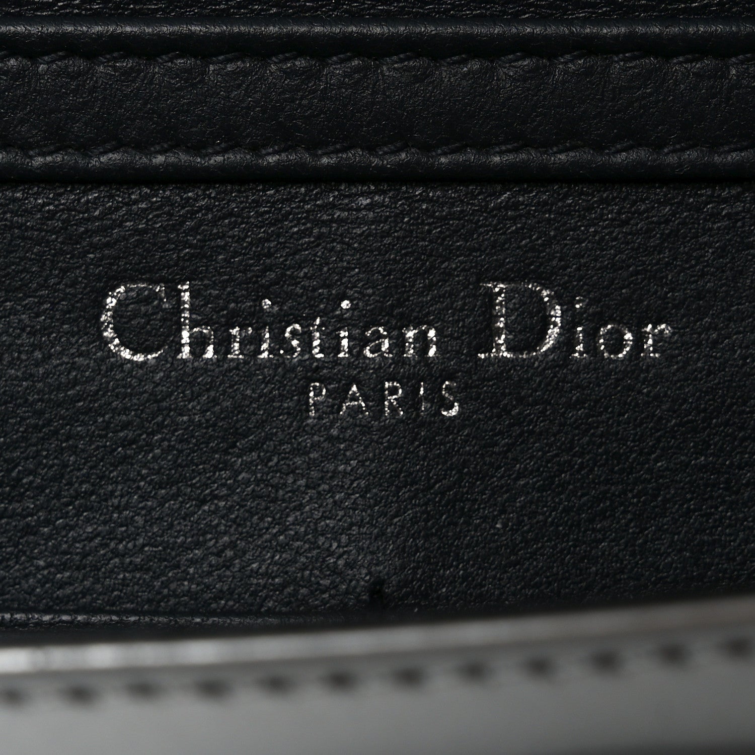Christian Dior Metallic Patent Micro-Cannage Diorama Wallet on Chain Pouch Silver 6 of 10
