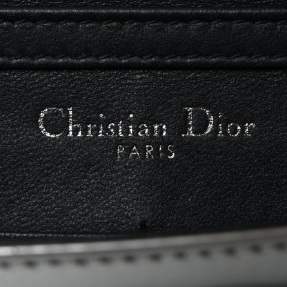 Christian Dior Metallic Patent Micro-Cannage Diorama Wallet on Chain Pouch Silver 6 of 10