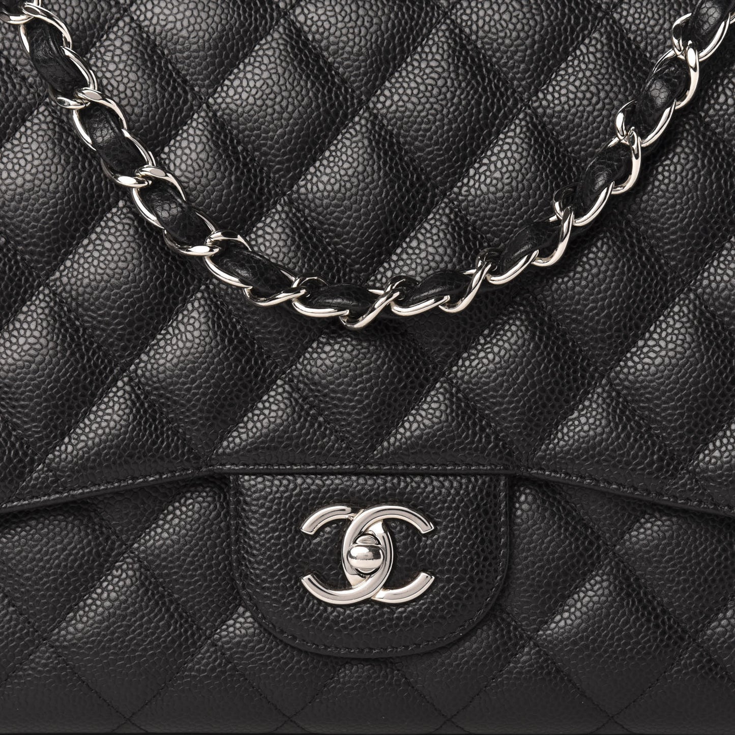 Caviar Quilted Jumbo Single Flap Black