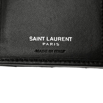 Saint Laurent Lambskin Y Quilted Monogram Compact Loulou Wallet Black 5 of 9