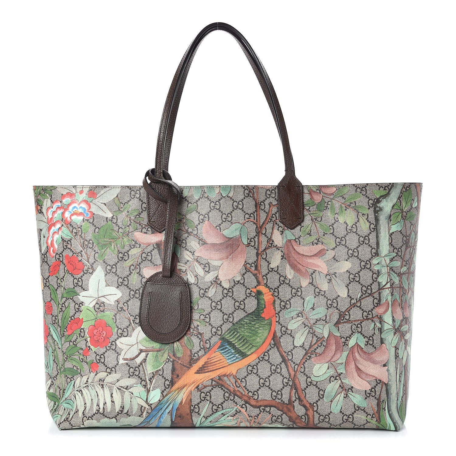 Gucci GG Supreme Monogram Tian Large Shopping Tote Beige Multicolor New Acero 1 of 12
