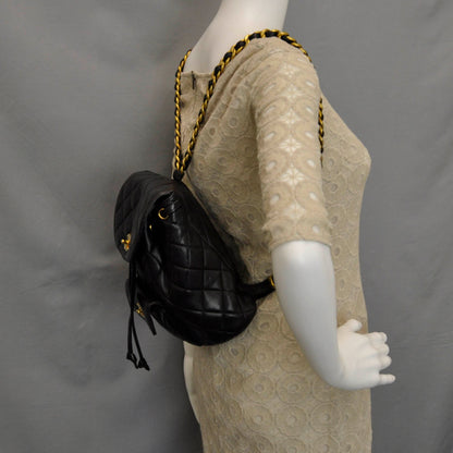Chanel Lambskin Quilted Backpack Black 2 of 10