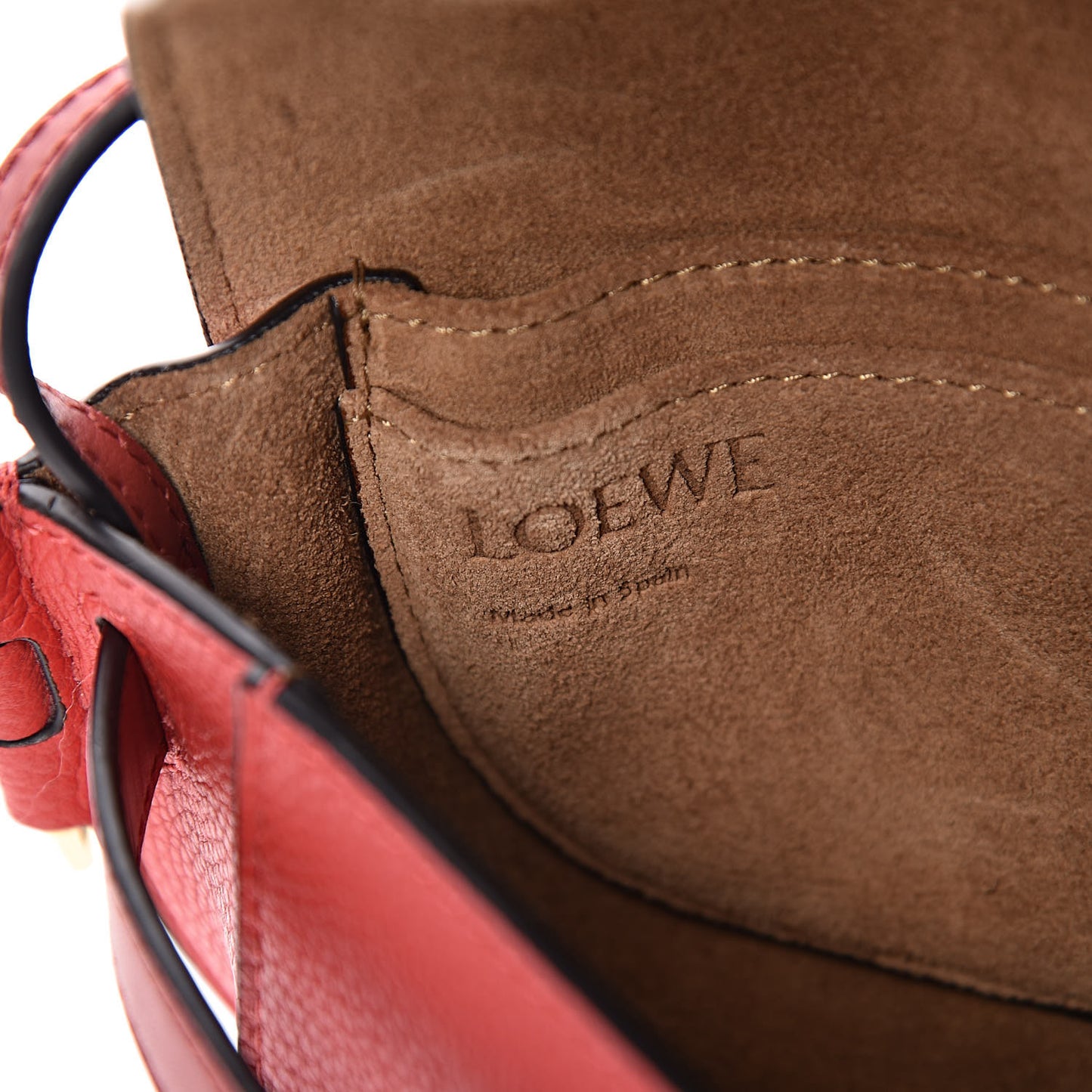 Grained Calfskin Mini Gate Crossbody Bag Scarlet Burnt Red