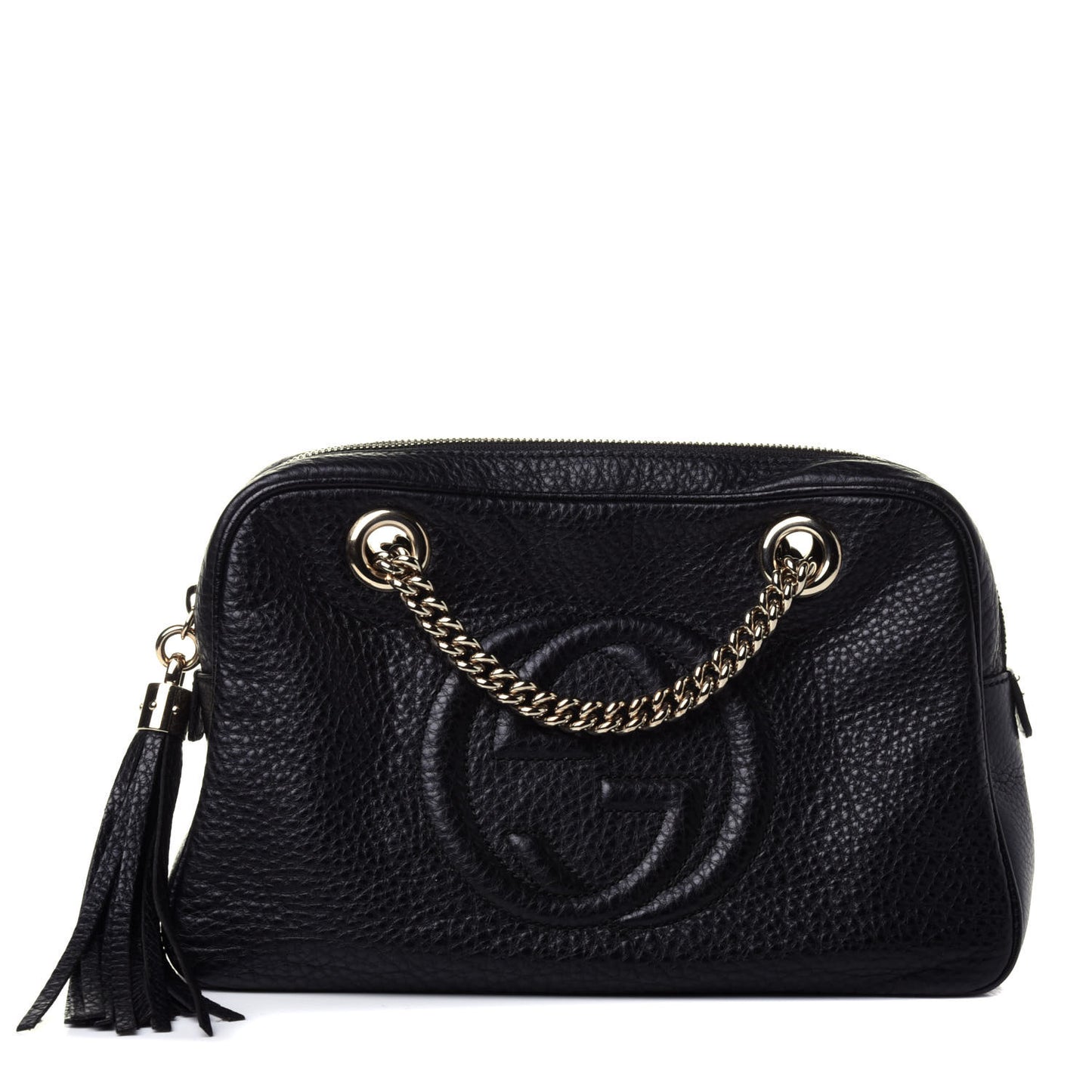 Pebbled Calfskin Small Soho Bowler Black