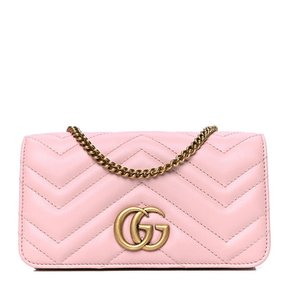 Gucci Calfskin Matelasse GG Marmont Mini Bag Perfect Pink 1 of 5