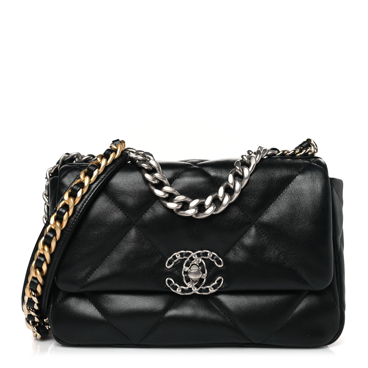 Chanel Lambskin Quilted Medium Chanel 19 Flap Black 1 of 10