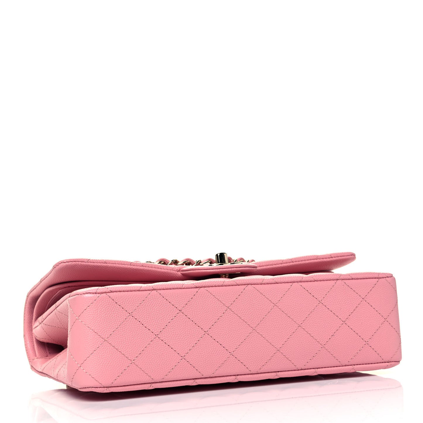 Caviar Quilted Medium Double Flap Pink