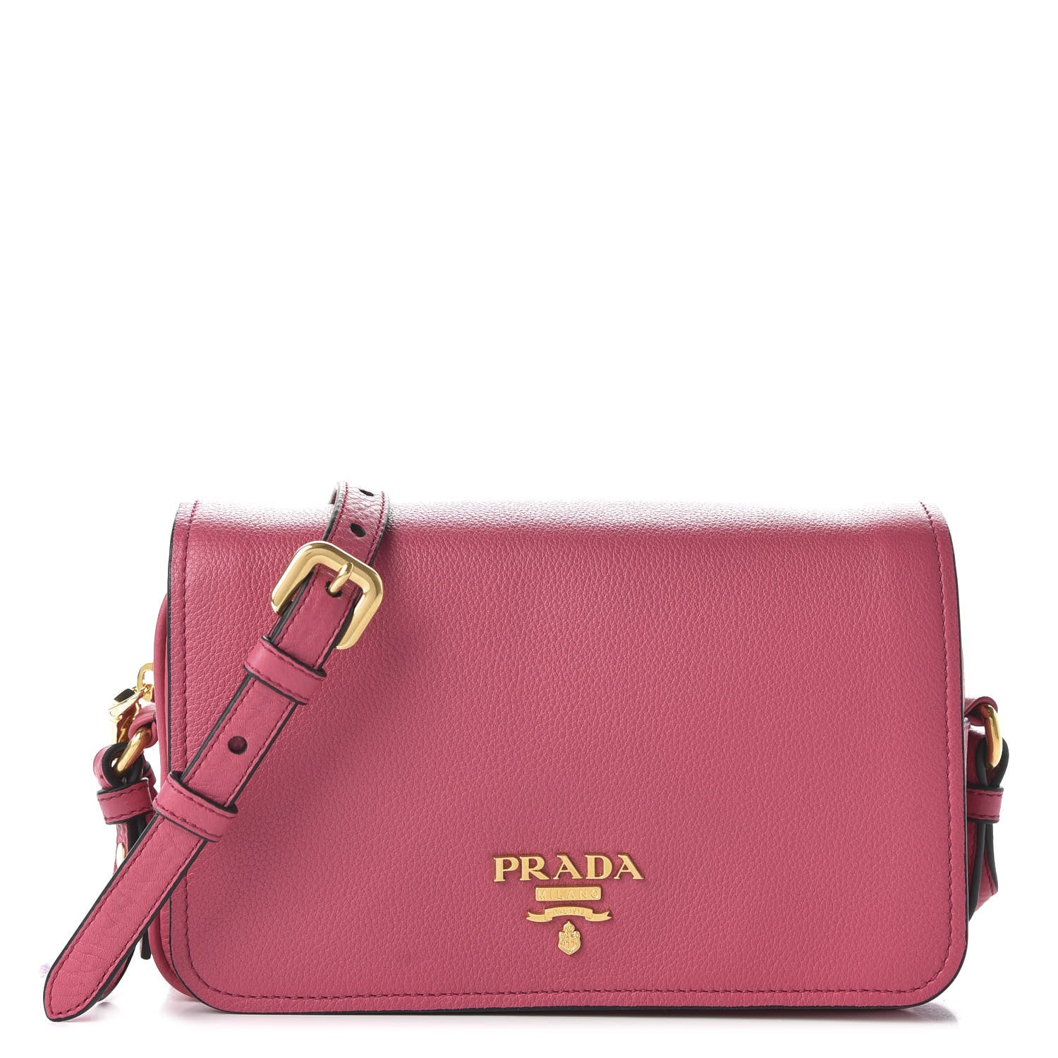 Prada Vitello Daino Flap Crossbody Peonia 1 of 9