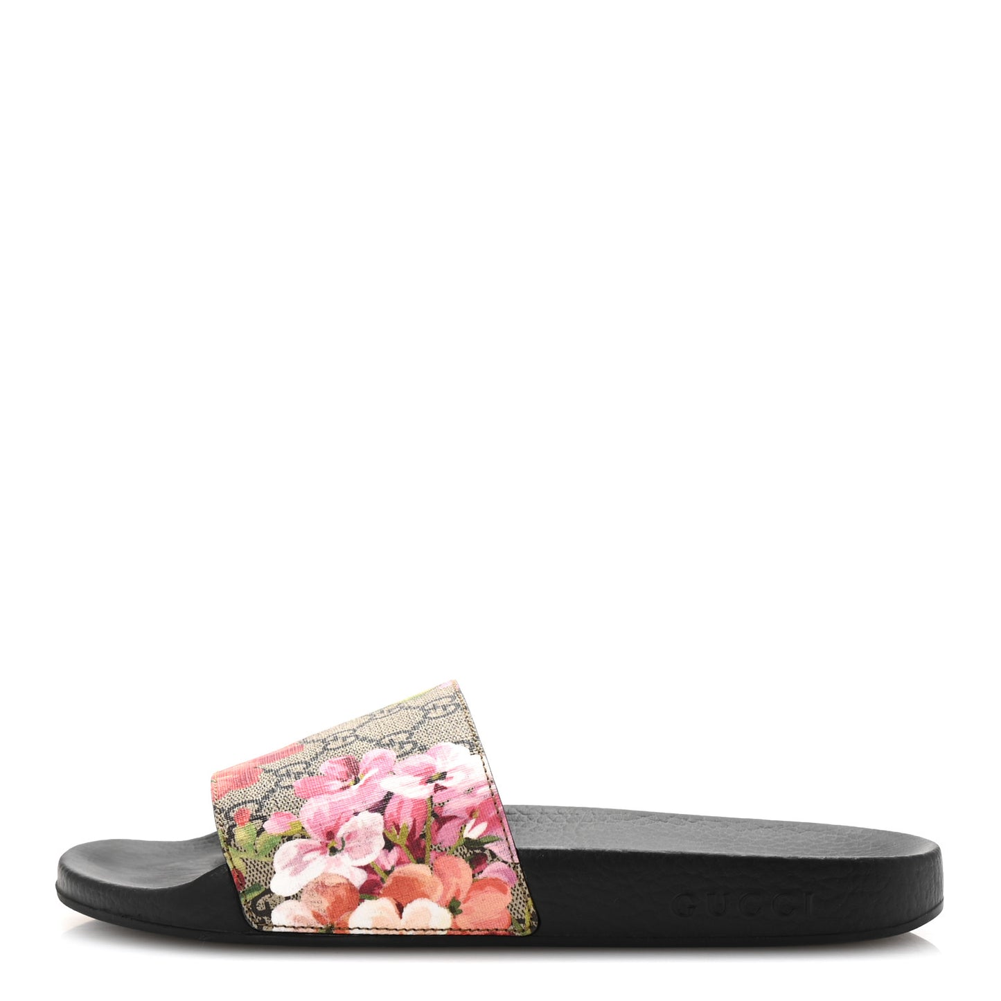 GG Supreme Monogram Blooms Slide Sandals 41 Beige Multicolor