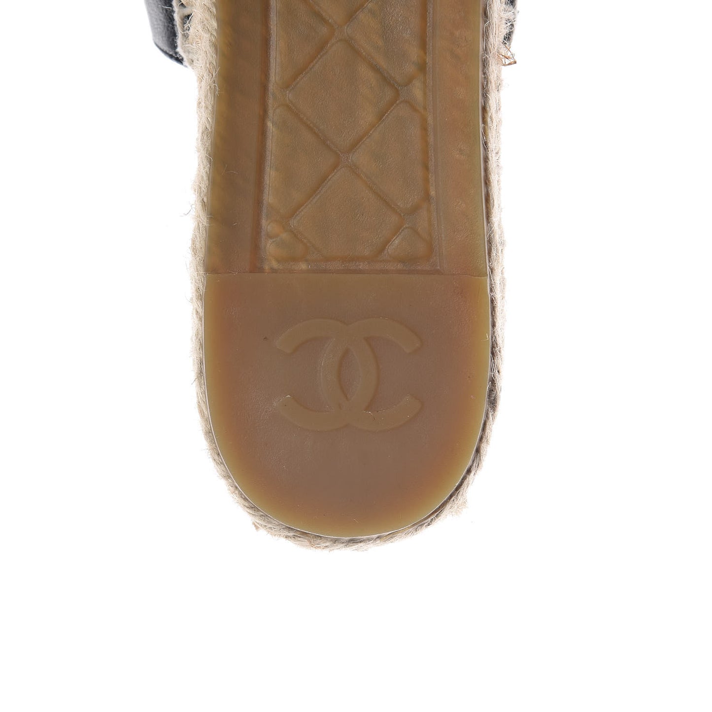 Goatskin Patent CC Espadrille Mules 39 Black