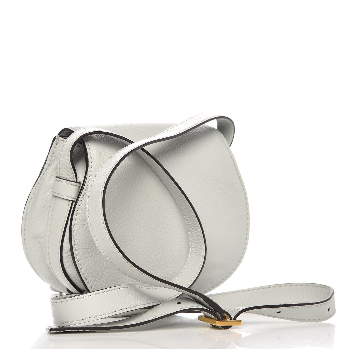 Calfskin Mini Marcie Round Crossbody Bag Airy Grey