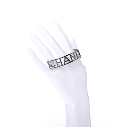 Chanel Ruthenium Logo Cuff Bracelet 2 of 5