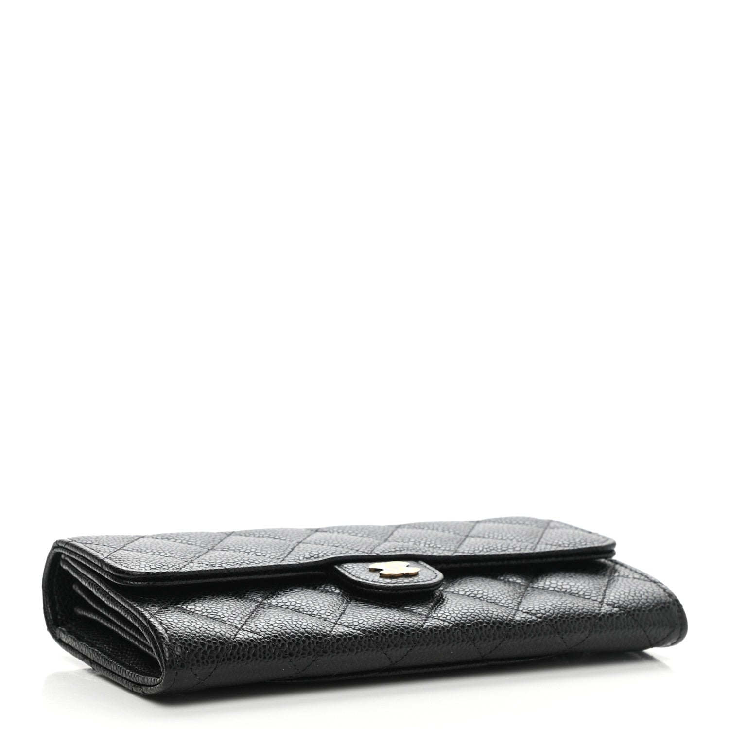 Chanel Caviar Quilted Large Gusset Flap Wallet Black 4 of 8