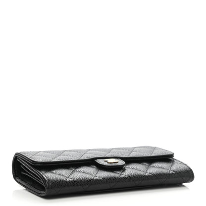 Chanel Caviar Quilted Large Gusset Flap Wallet Black 4 of 8